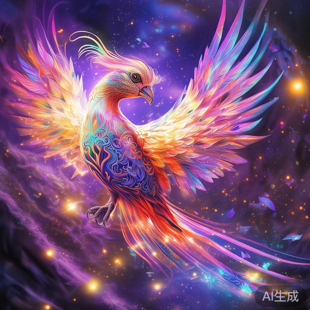 凤凰作为东方文化中的吉祥神鸟，象征着重生、希望与美